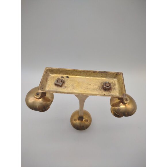 Vintage Brass MCM Mid Century Two Arm Three Candle Holder Centerpiece Candelabra - Picture 8 of 17